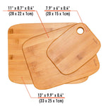 BlauKe Bamboo Chopping Board Set Of 3 - Wooden Chopping Board Set In 3 Sizes (small, Medium, Large) - Cutting Boards For Kitchen
