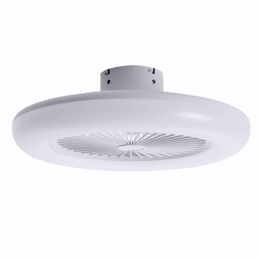 55cm Ceiling Fan With 5 Acrylic Blades & Dimmable Led Light Adjustable Speed Quiet Fan With Remote Control | White