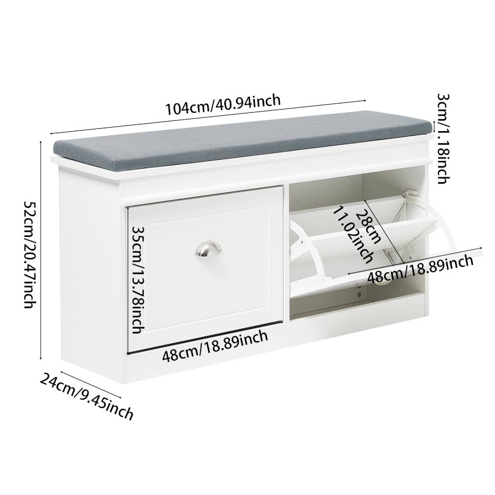 Flip Down Shoe Bench Cabinet