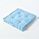 Cotton Plain Floor Cushion | 50cm x 50cm | Blue