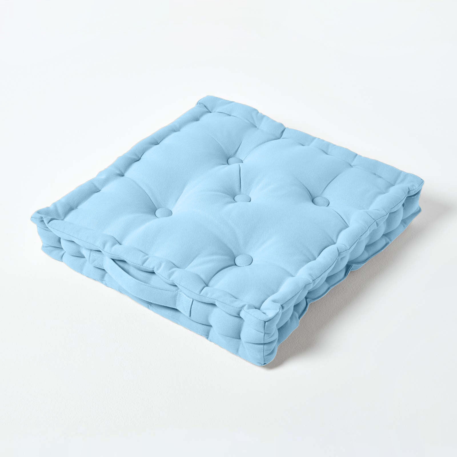 Cotton Plain Floor Cushion | 50cm x 50cm | Blue