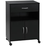 Mobile Printer Stand W/ Storage Shelf Universal Wheels | One Size | Black