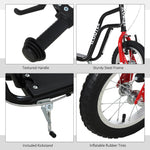 75-80cm Kids Kick Scooter W/ Adjustable Handlebar Inflatable Wheels | Black