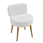 Upholstered Dressing Table Stool With Adjustable Feet | White