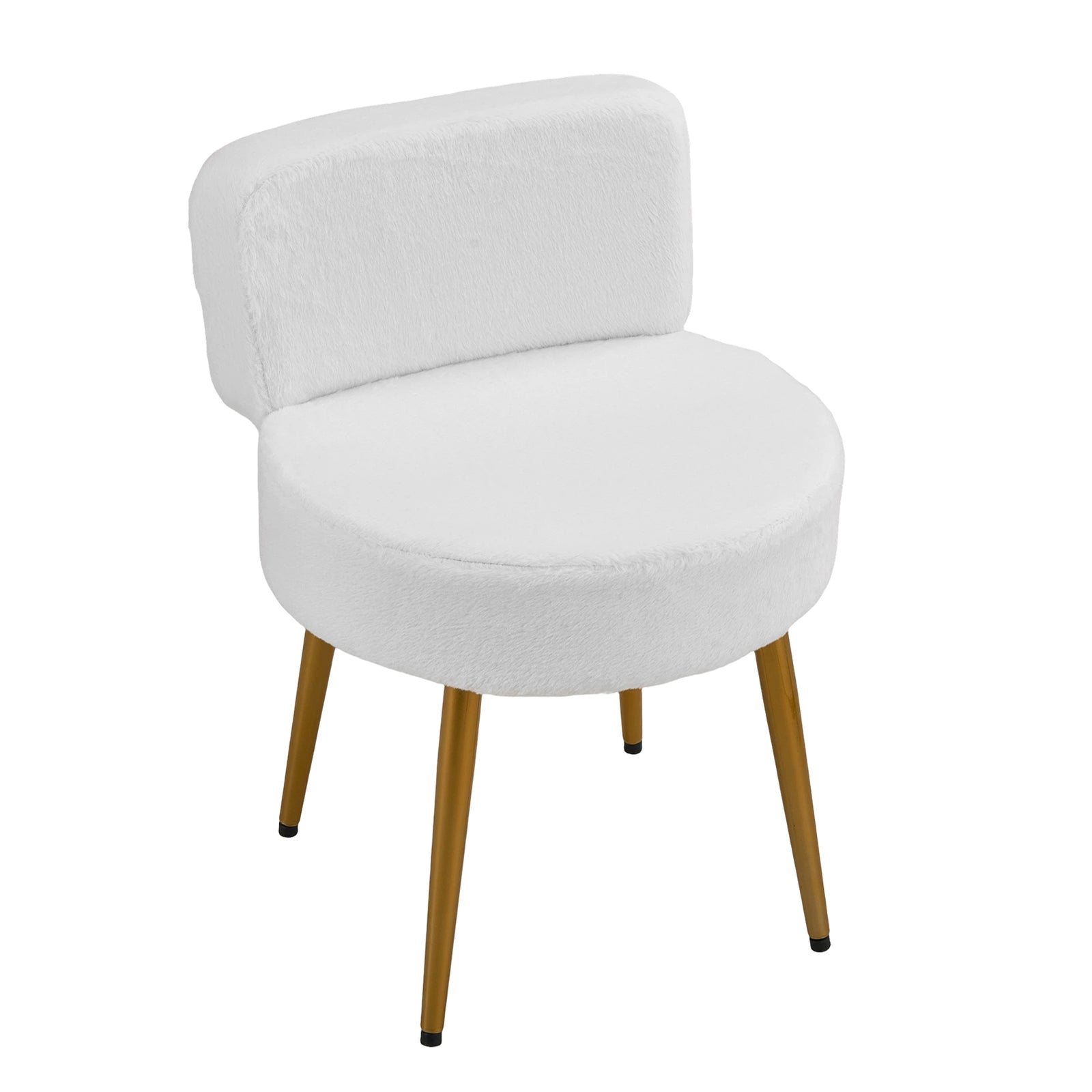 Upholstered Dressing Table Stool With Adjustable Feet | White