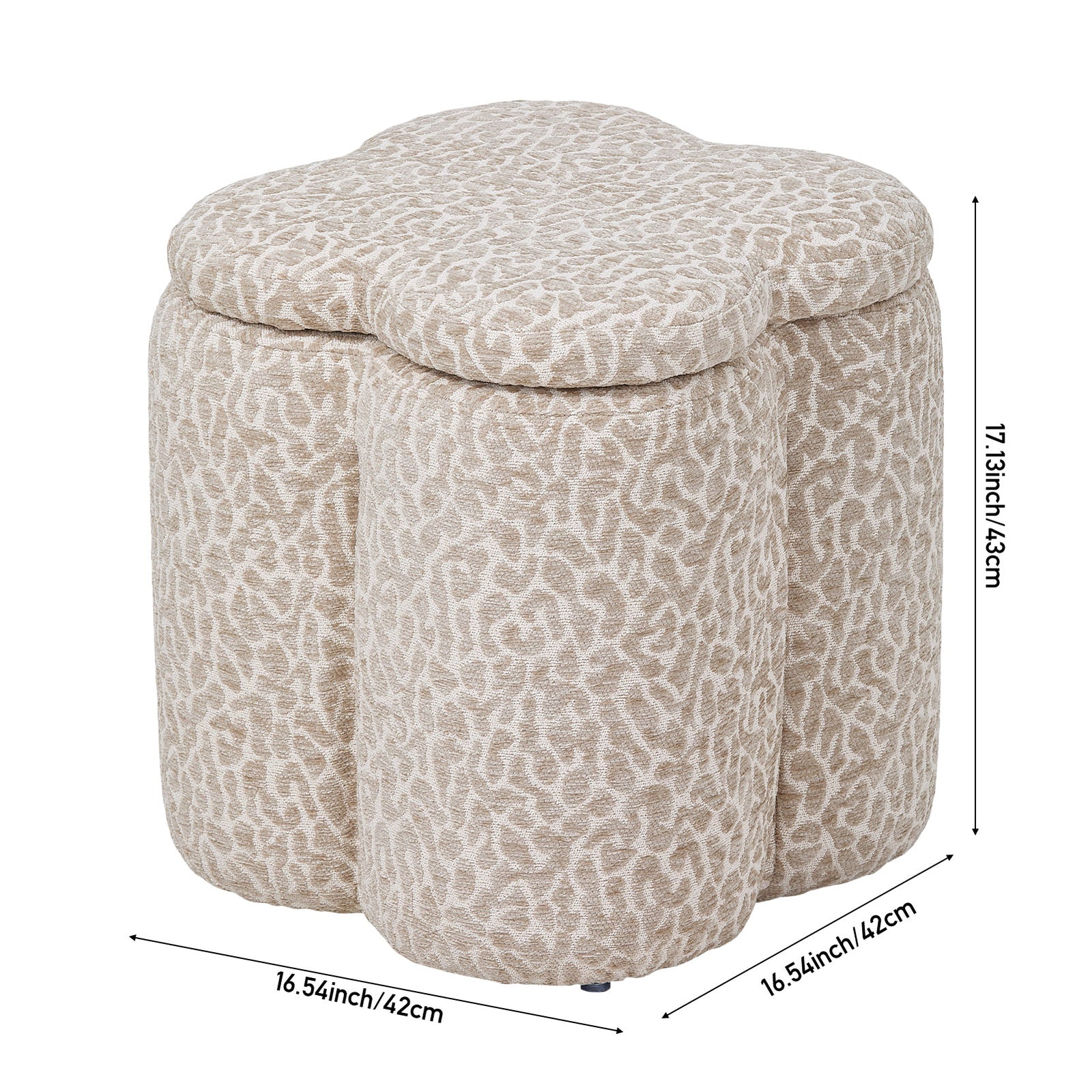 Breeins Chenille Upholstered Storage Ottoman Footstool