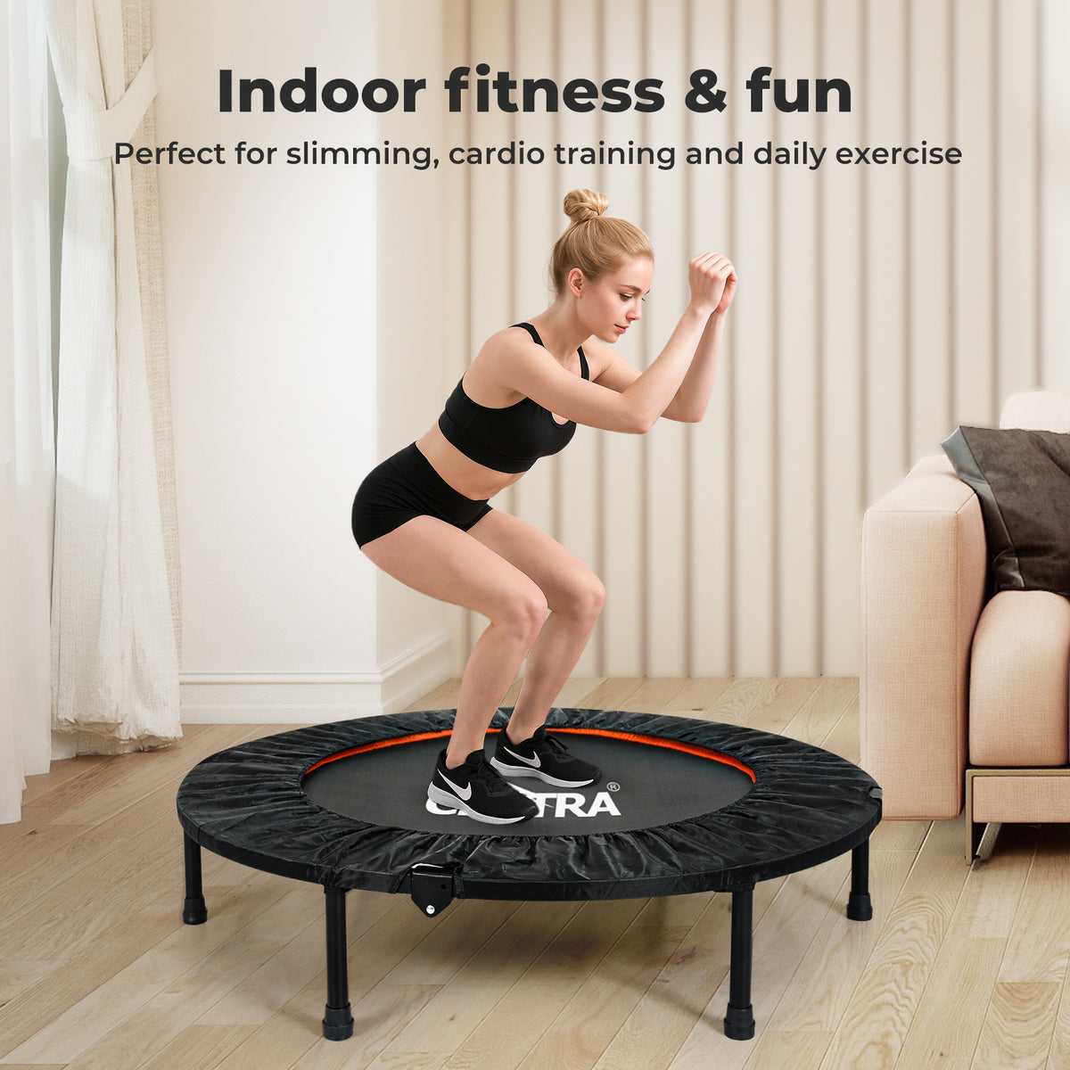 40 Inch Trampoline Bounce Round Exercise Home Gym Fitness Rebounder