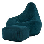 Dalton Cord Bean Bag Chair & Pouffe | Teal