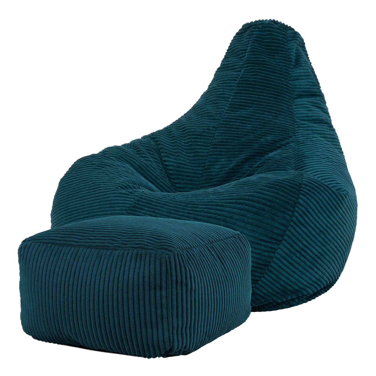 Dalton Cord Bean Bag Chair & Pouffe | Teal