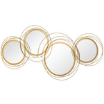 Metal Wall Art Decorative Mirror Modern Wall Sculpture | One Size | Gold