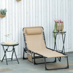 Lounger Reclining Camping Bed 5-position Adjustable