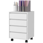 HOMCOM Mobile Vertical Filing Cabinet With 4 Drawers Home Office