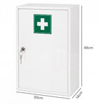Medicine Cabinet Lockable Wall Mounted Storage Box Metal Home,white