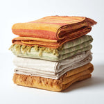 Bed Sofa Throw Cotton Chenille Tie Dye | 150cm x 200cm | Orange