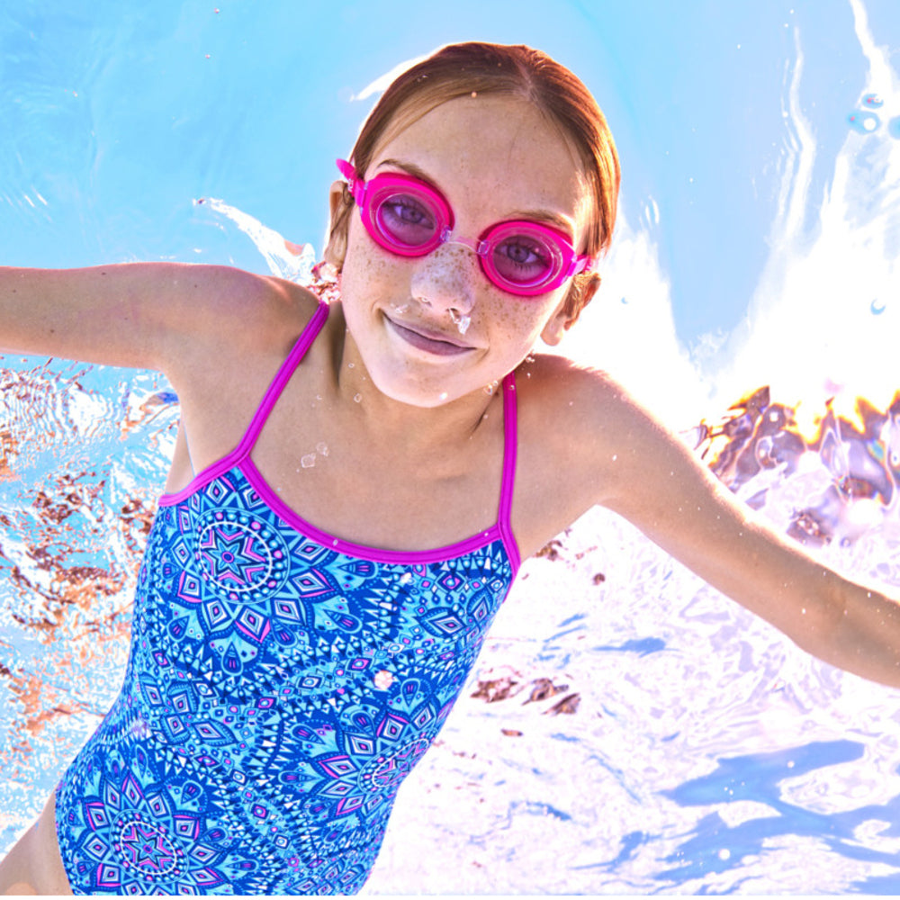 Childrens/kids Ripper Tinted Swimming Goggles | 6-14 Years | Pink