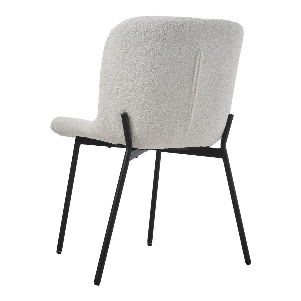 2pcs Teddy Fleece Upholstered Dining Chair