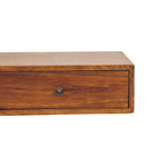 Lunar 2 Drawer Chestnut Wall Mounted Console, 2 Drawers, Brown