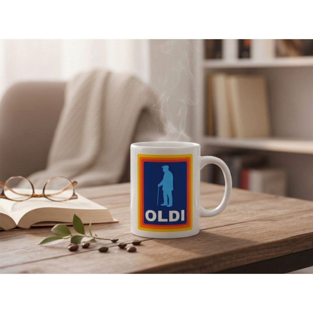 Dyzi Oldi Funny Old Man Quote Ceramic Coffee Mug White