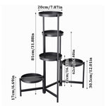 5-tier Foldable Iron Plant Stand Multi-layer Freestanding Flower Rack For Indoor & Outdoor Use