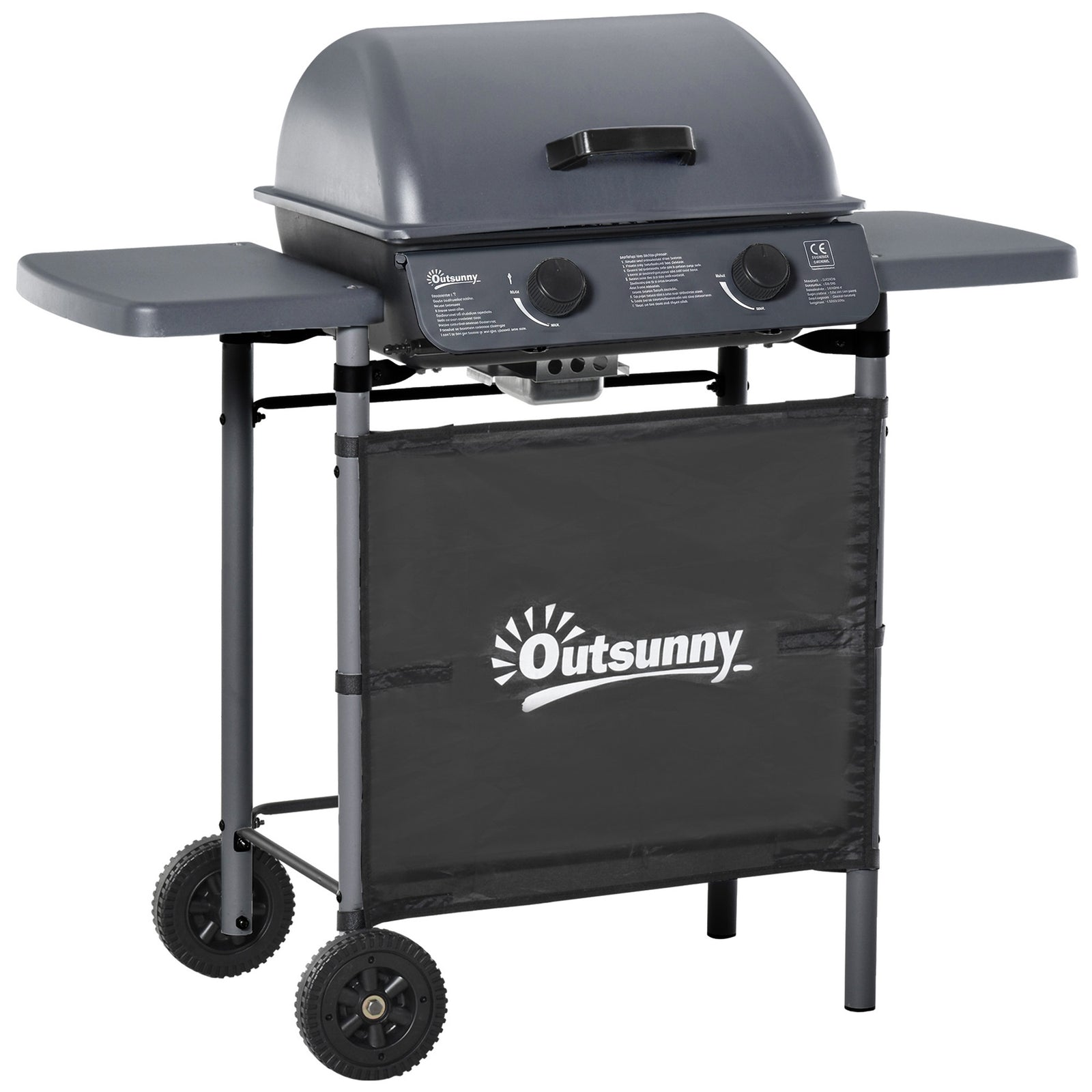 Propane Gas Barbecue Grill 2 Burner Cooking Bbq 5.6 Kw