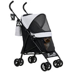 Lightweight Foldable Dog Stroller For Mini Dogs | Light Grey