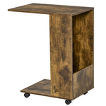 Mobile Sofa Side Table For Laptop Coffee W/ Storage | Brown