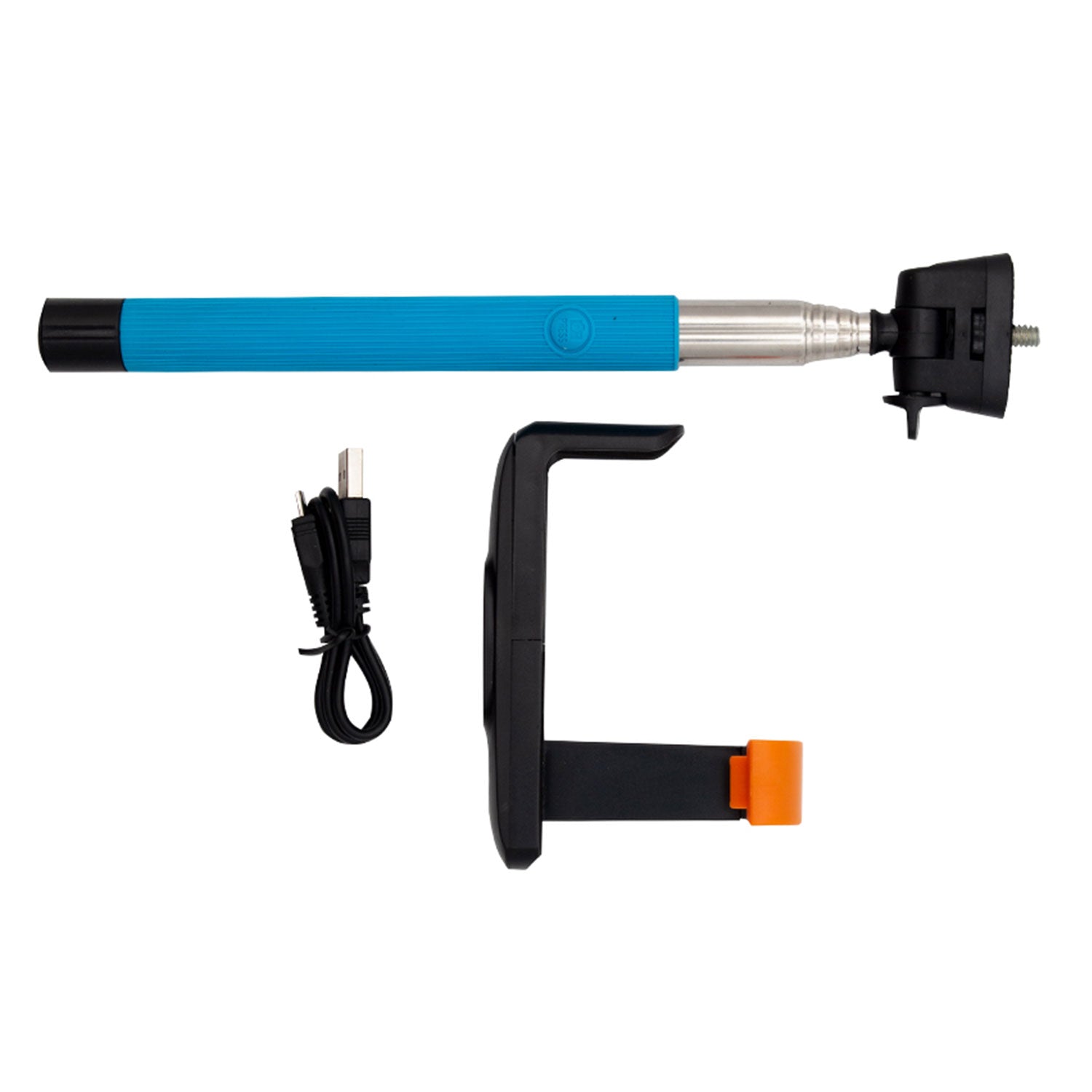 Black Mini Selfie Stick Monopod With Aux Wire, Blue