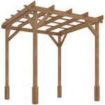 2 X 2m Wooden Pergola Kit, Garden Gazebo Shelter, Dark Brown