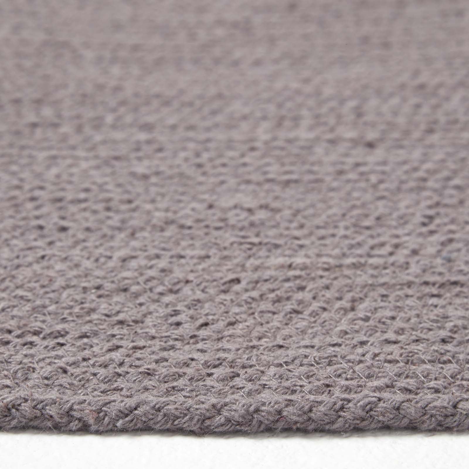 Handmade Woven Braided Oval Rug | 60cm x 80cm | Grey