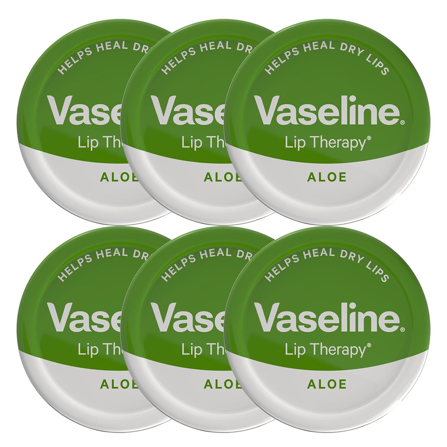 Vaseline Lip Therapy Aloe Vera Petroleum Jelly, 6x20gm