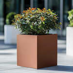 Zinc Galvanised Square Planter | 30cm x 30cm x 30cm | Copper