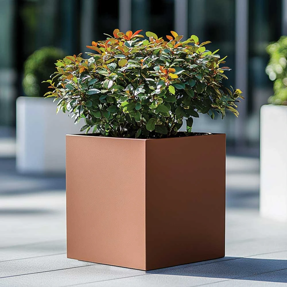 Zinc Galvanised Square Planter | 30cm x 30cm x 30cm | Copper
