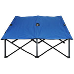 Double Camping Folding Cot Outdoor Portable Sleeping Bed | Blue