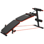 Foldable Sit Up Bench With Arm Pulling Rope | Black