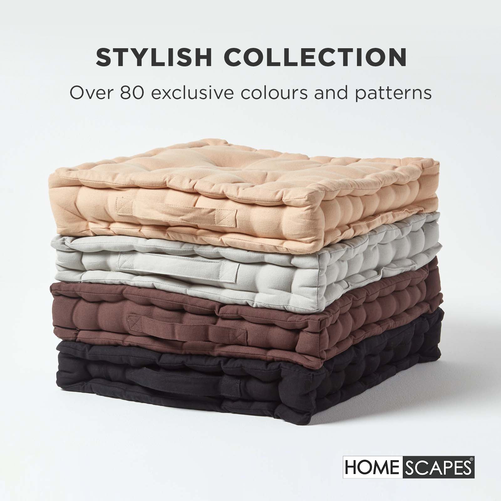 Cotton Plain Floor Cushion | 40cm x 40cm | Chocolate