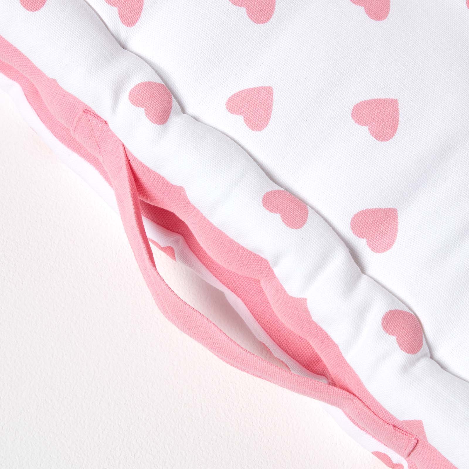 Cotton Hearts Print Floor Cushion | 40cm x 40cm | Pink