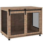 Dog Crate Furniture W/ Sliding Door, Walnut Brown | Medium | Dark Brown