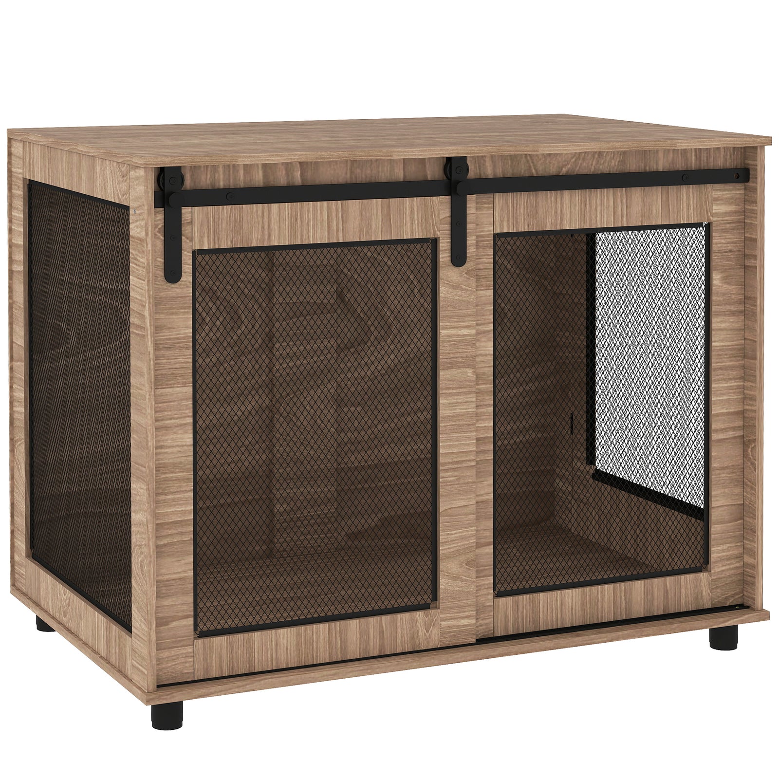 Dog Crate Furniture W/ Sliding Door, Walnut Brown | Medium | Dark Brown