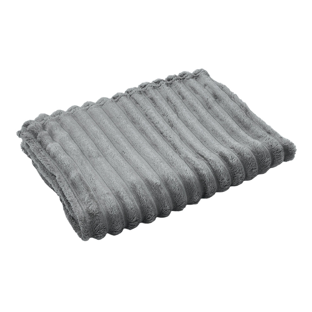 Cozy Striped Throw Blanket Soft Double-sided Use, Warm, Fade-resistant & Easy To Clean | Small | Grey