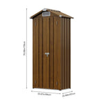 Metal Garden Storage Cabinet 2.76×1.87 Ft Outdoor Shed With 2 Shelves & 2 Vents, Lockable Double Doors