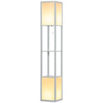 Shelf Floor Lamp With Dual Light For Living Room, Bedroom | One Size | Gray