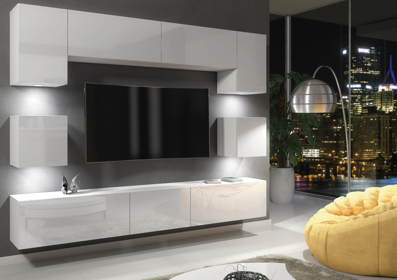 Panorama Wall Tv Unit | White