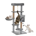 Cat Tree Climbing Kitten Activity Center 48 X 48 X 120cm Light Grey