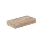 Wood Shallow Wooden Plinth Tray | Small | Brown