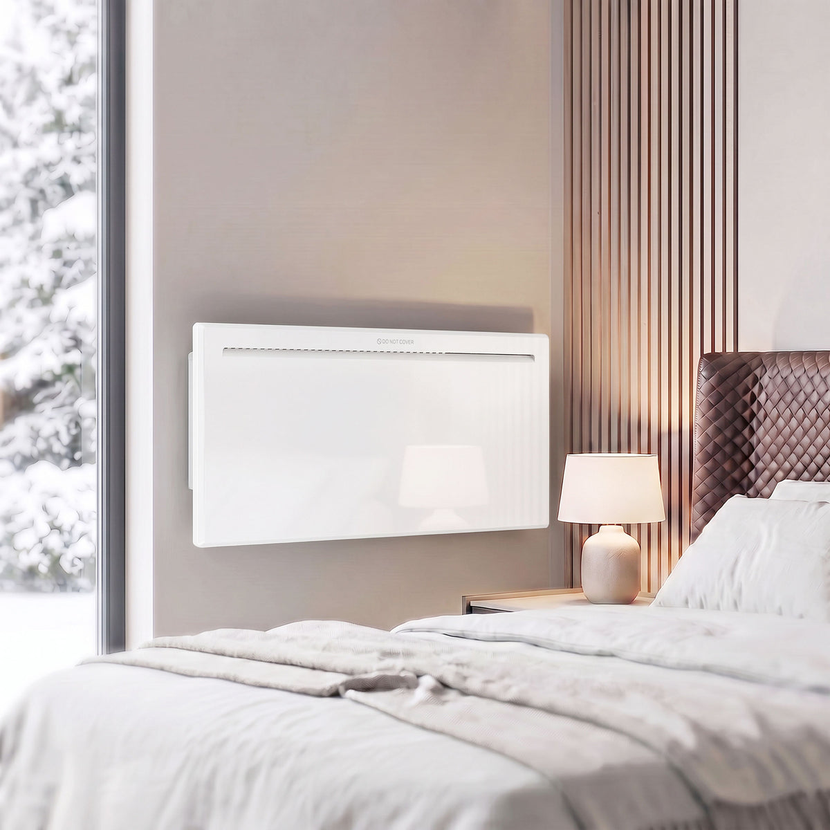 Smart Electric Panel Heater, Freestanding Wall Mounted | 2000w | White