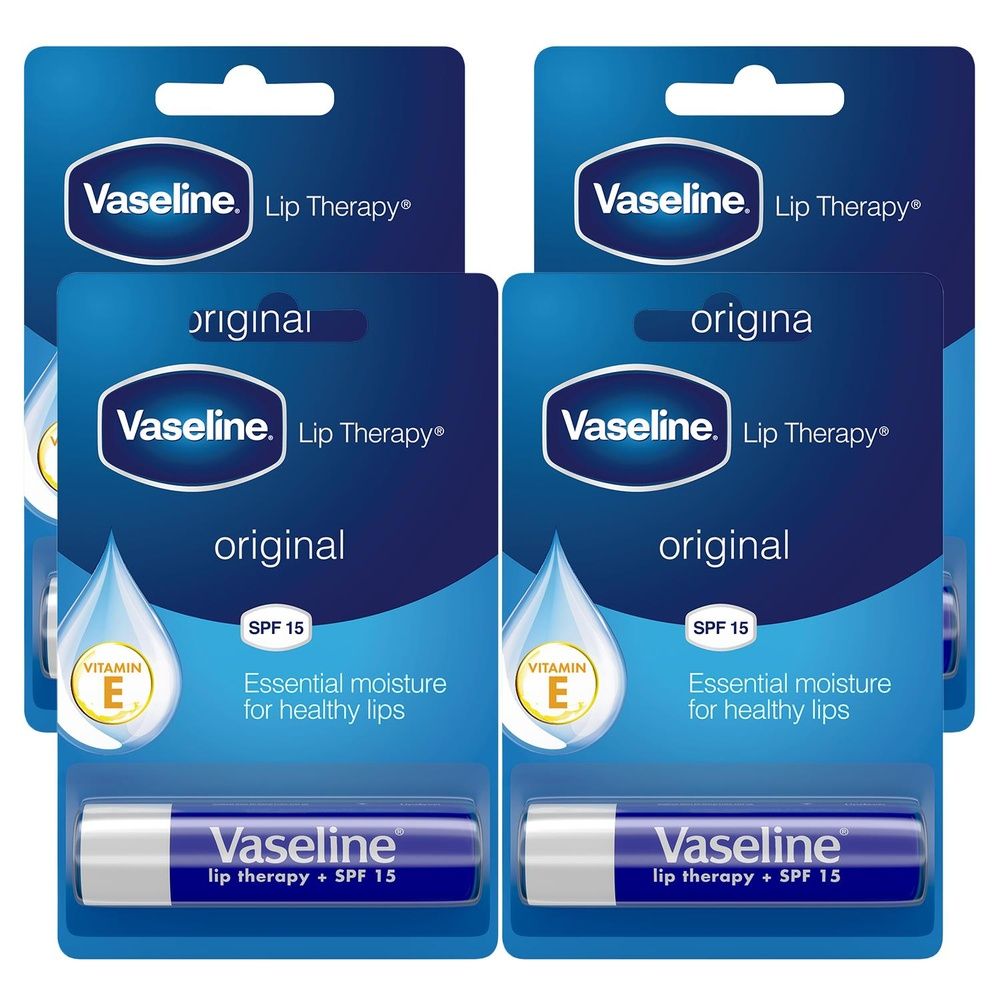 Vaseline Lip Therapy Balm Sticks, Original 4gm Hydrating Lip Care Balm