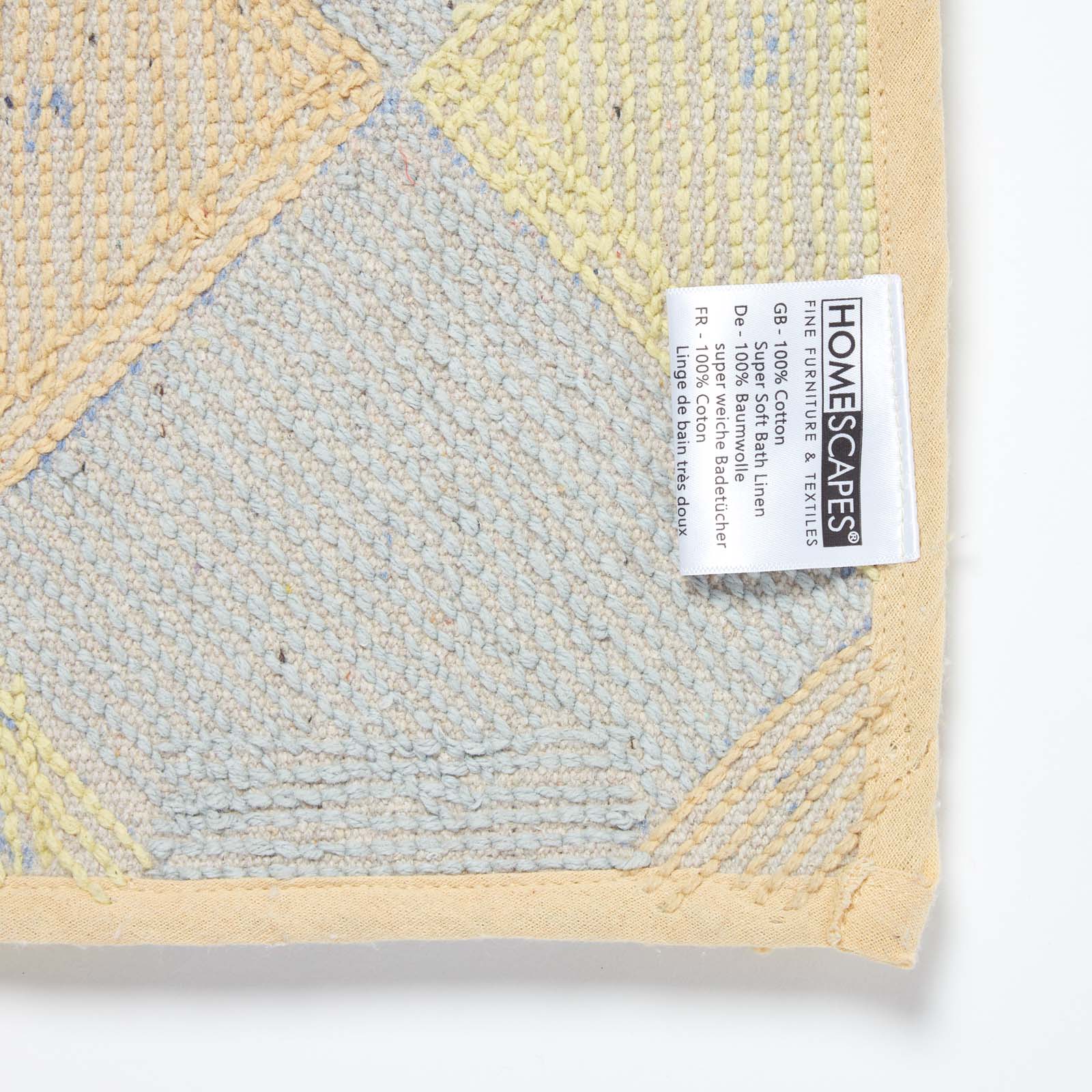 Harlequin Pattern Cotton Bath Mat | 50 x 80cm | Mustard