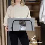 Livivo Set Of 3 Large Foldable Fabric Storage Boxes With Viewing Window