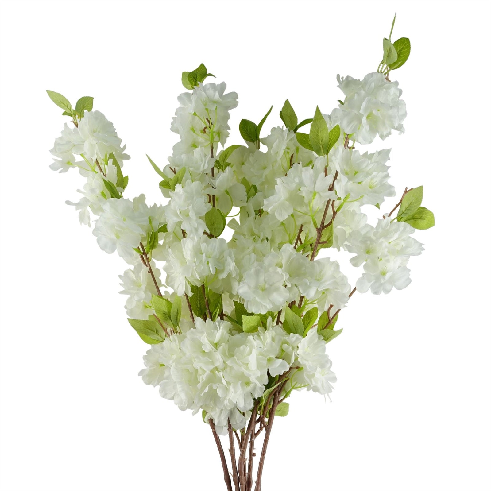Pack Of 6 X 100cm White Artificial Blossom Stem