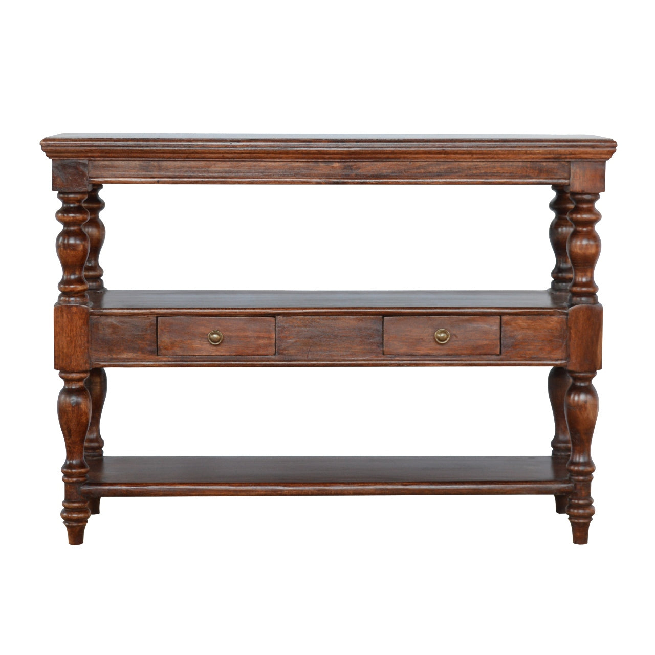 Solid Wood Turned Leg Console Table